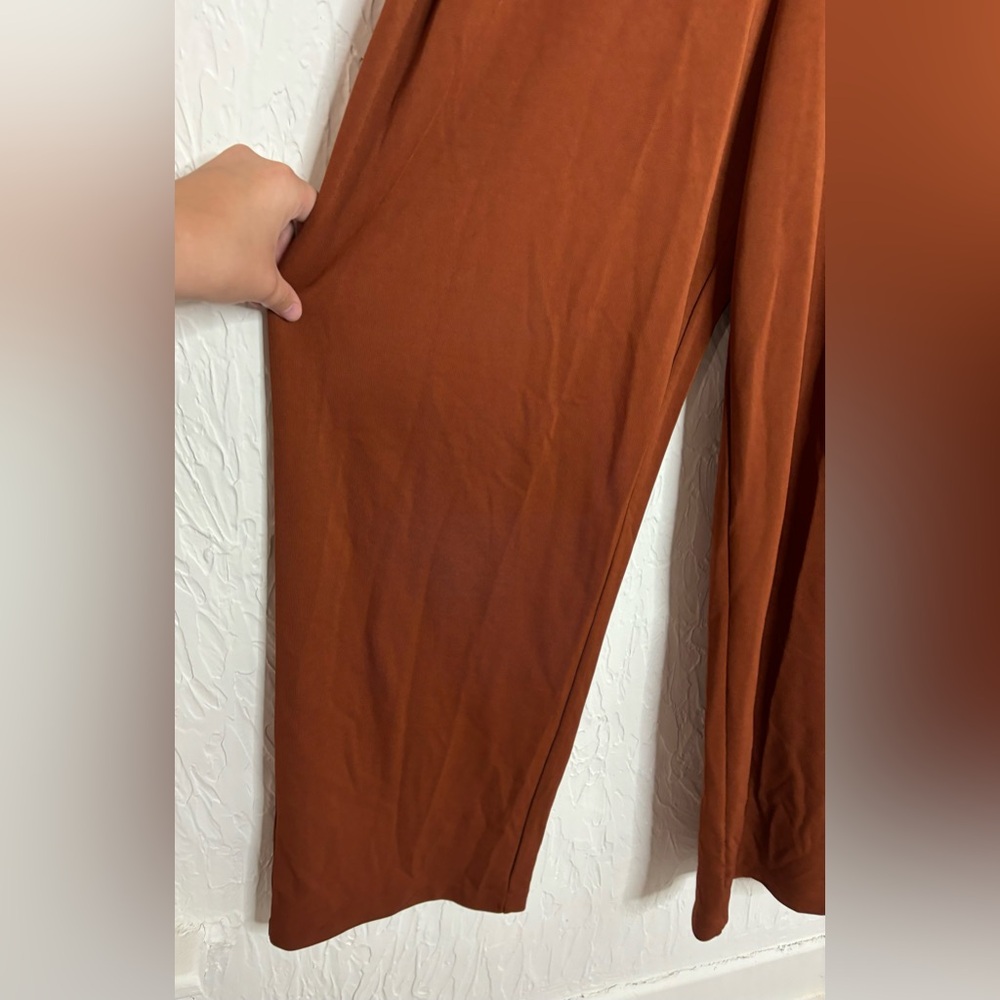 NWT & other stories Brown Wide leg long sleeve jumpsuit size 8 - Picture 5 of 8